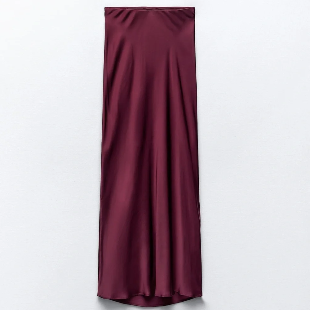 ZARA SATIN EFFECT LONG/ MAXI SKIRT - Picture 15 of 15